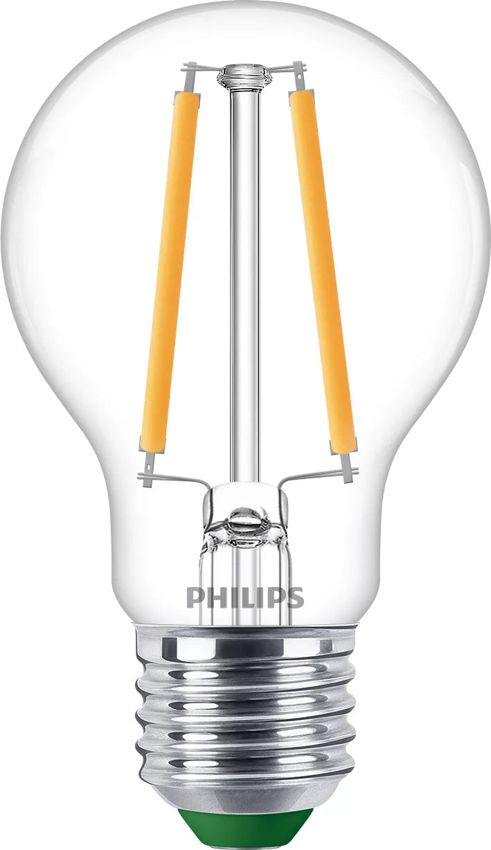 Philips by Signify Philips LED-Leuchtmittel E27 A60 – Warmweiss 2700 K, 485 lm, 2,3 W – 1 Stk., Klar, Glas