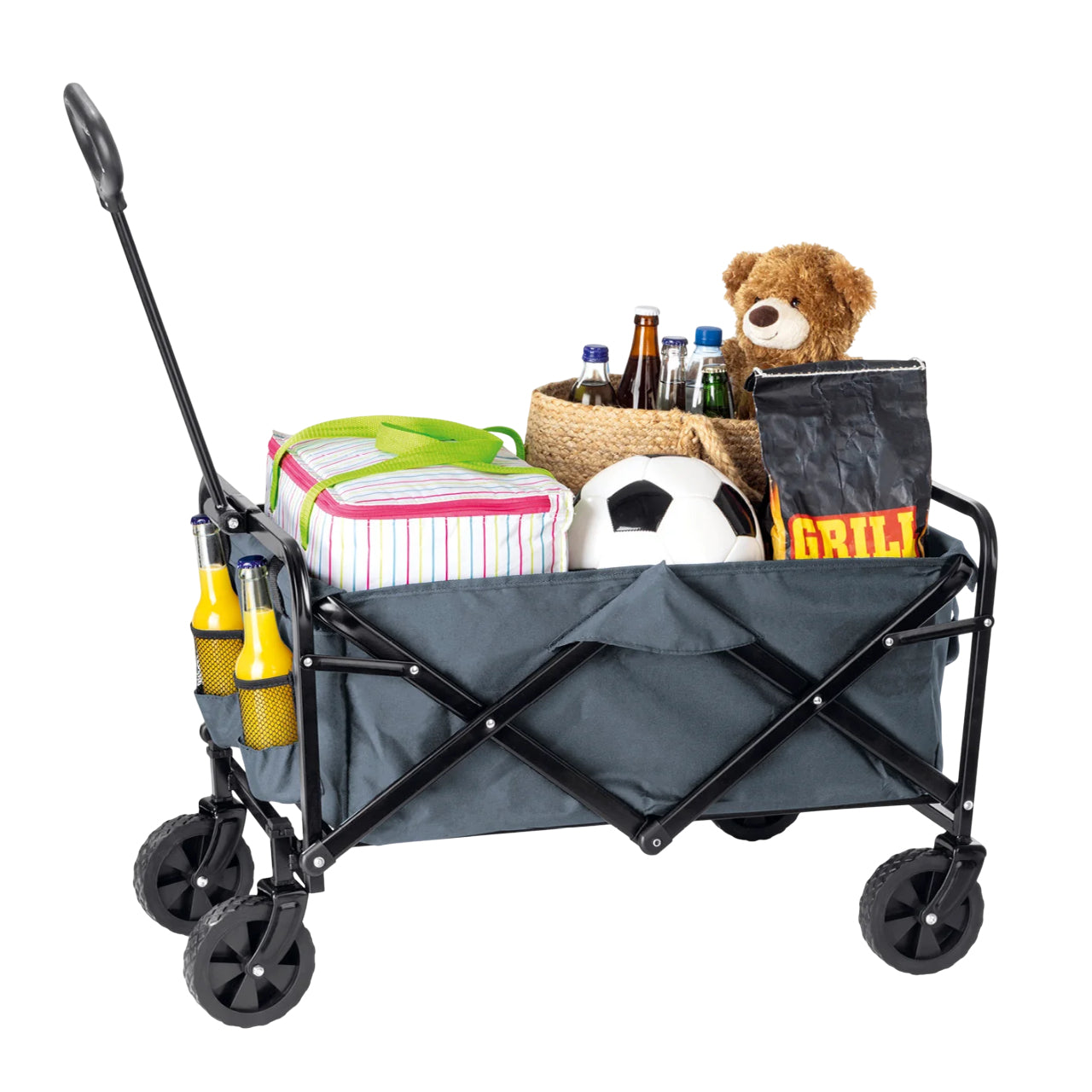 EASYmaxx Faltbarer Bollerwagen – Stahl, Grau