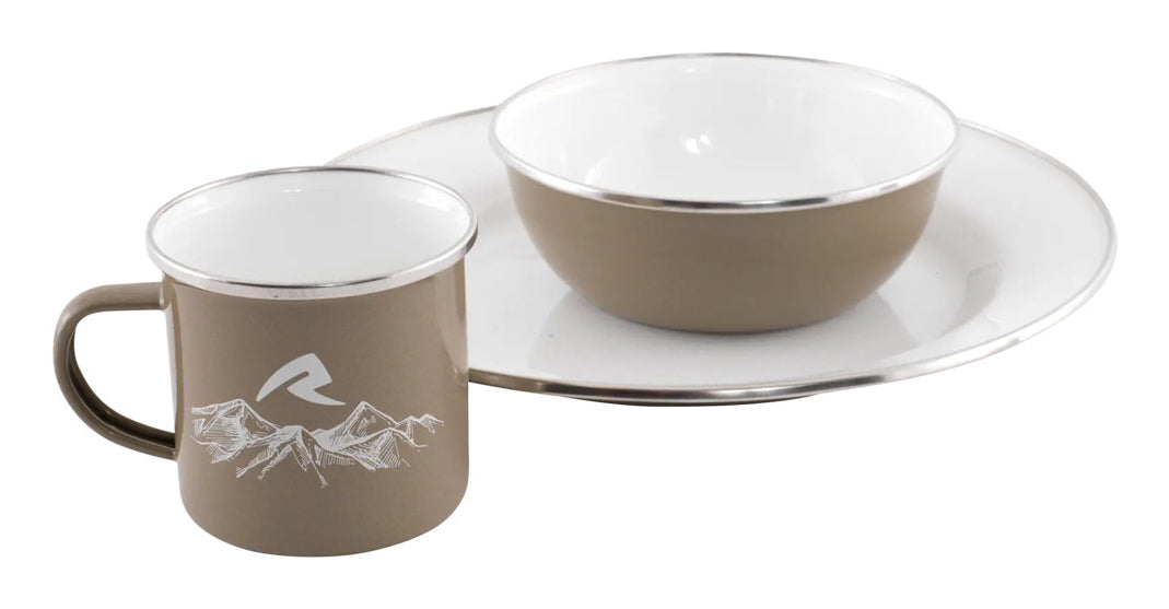 Robens Geschirr-Set Tongass Single Emaille – 350 ml, 26,5 × 40,6 × 8,9 cm, Emaille