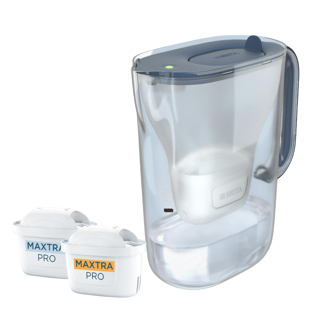 Brita Style Essential – Tischwasserfilter 2,4 l, MAXTRA, Kunststoff, Blau/Transparent, mit 2 Kartuschen
