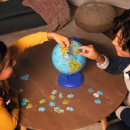 Ravensburger 3D-Puzzle Globus (Landkarte) – 180 Teile – Ø 26,5 cm – mit LED-Licht – ab 6 J. – Kunststoff – FSC