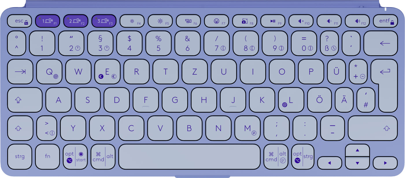 Logitech Keys-To-Go 2 – Tastatur, QWERTZ (DE), Mini, Schere, Bluetooth, Lila