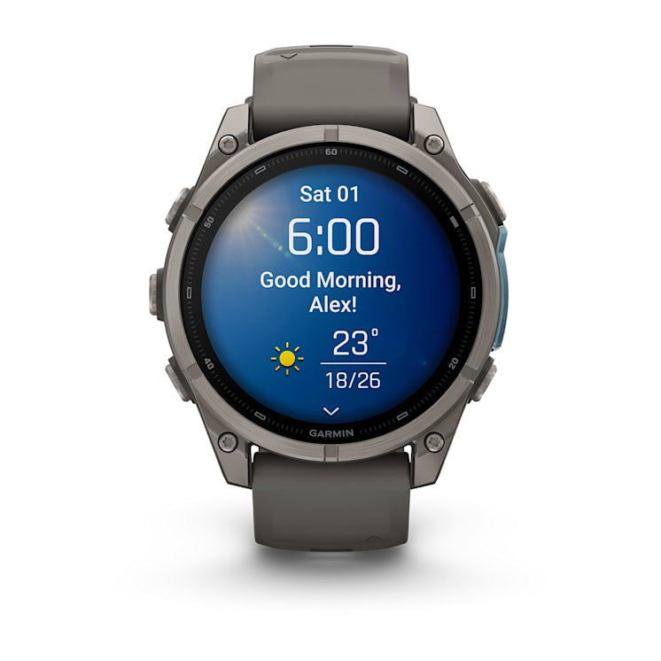 Garmin fēnix 9 47 mm GPS – Titan, Grau, 100 m, für Android, iPhone