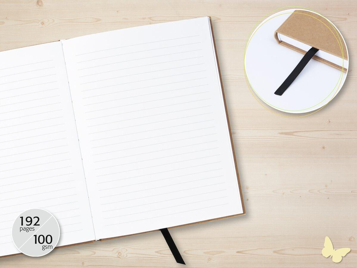 Jolie Notizbuch – A5 – liniert – 96 Blatt – 100 g/m² – Hardcover, Gummiband, Stiftschlaufe – mehrfarbig – FSC