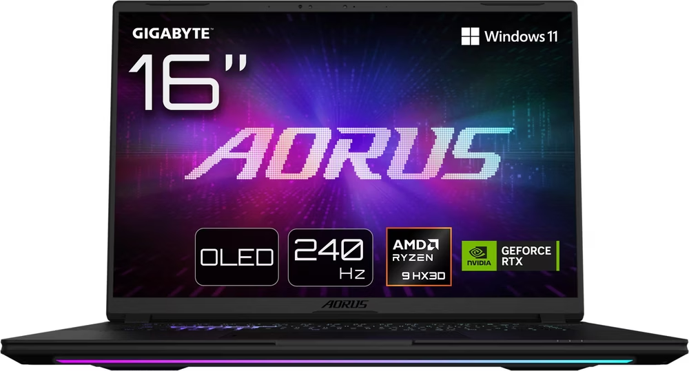 Gigabyte AORUS MASTER 16 – 16" WQXGA OLED, Ryzen 9 9955HX3D, 32 GB, 2 TB SSD, RTX 5080, Win 11 Pro
