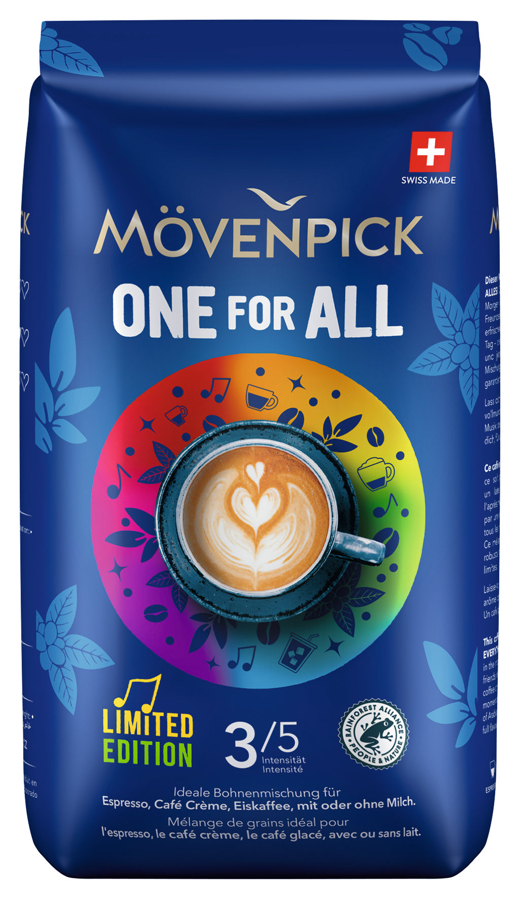 Mövenpick One for All – Bohnenkaffee – Espresso, Arabica/Robusta, Intensität 3, 1 kg