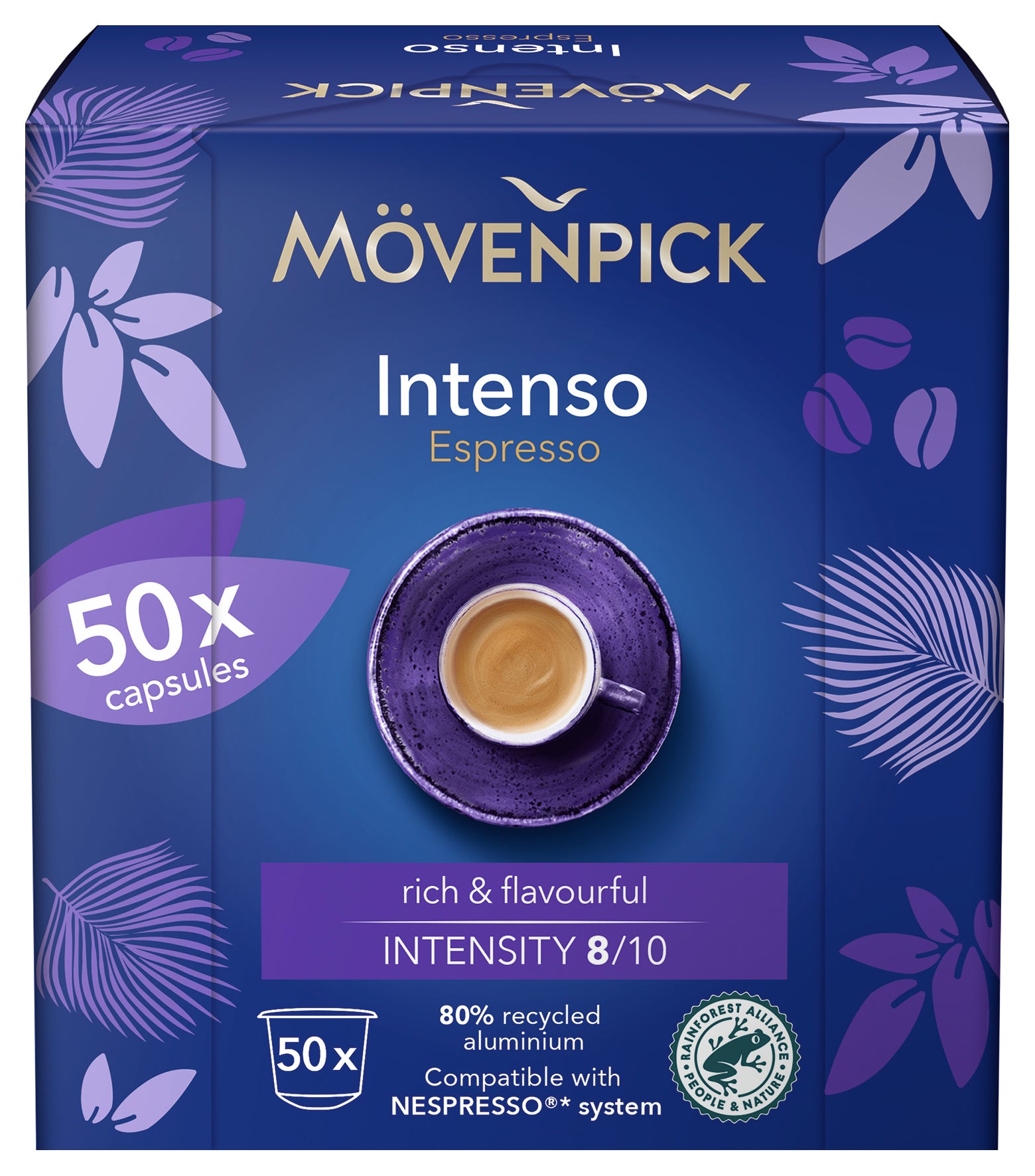 Mövenpick Intenso – Kapseln für Nespresso – Espresso, Intensität 8, 50 Kapseln