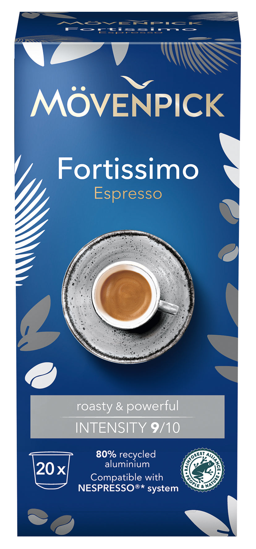 Mövenpick Fortissimo – Kapseln – Espresso, Intensität 9, Arabica/Robusta, 20 Kapseln