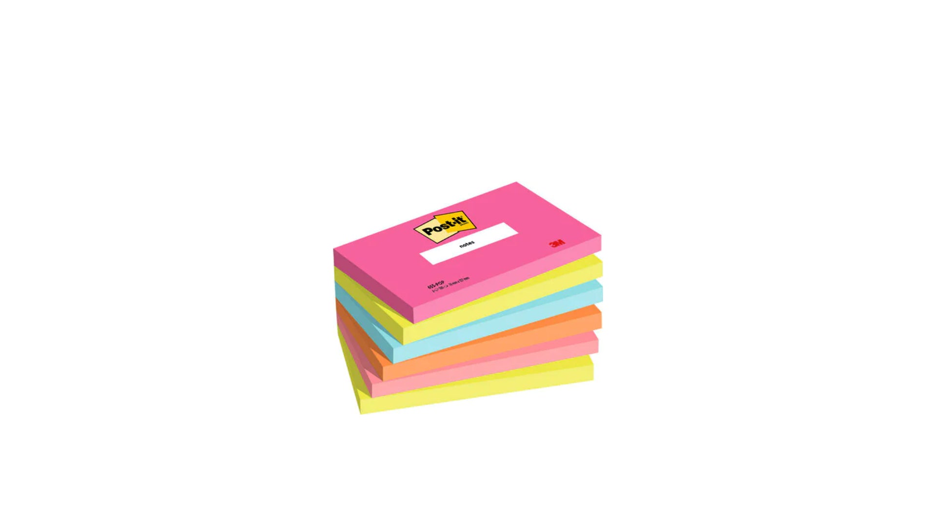 Post-it Super Sticky Haftnotizen – 127 × 76 mm – sortiert, 100 Blatt/Block, 6er-Pack, PEFC