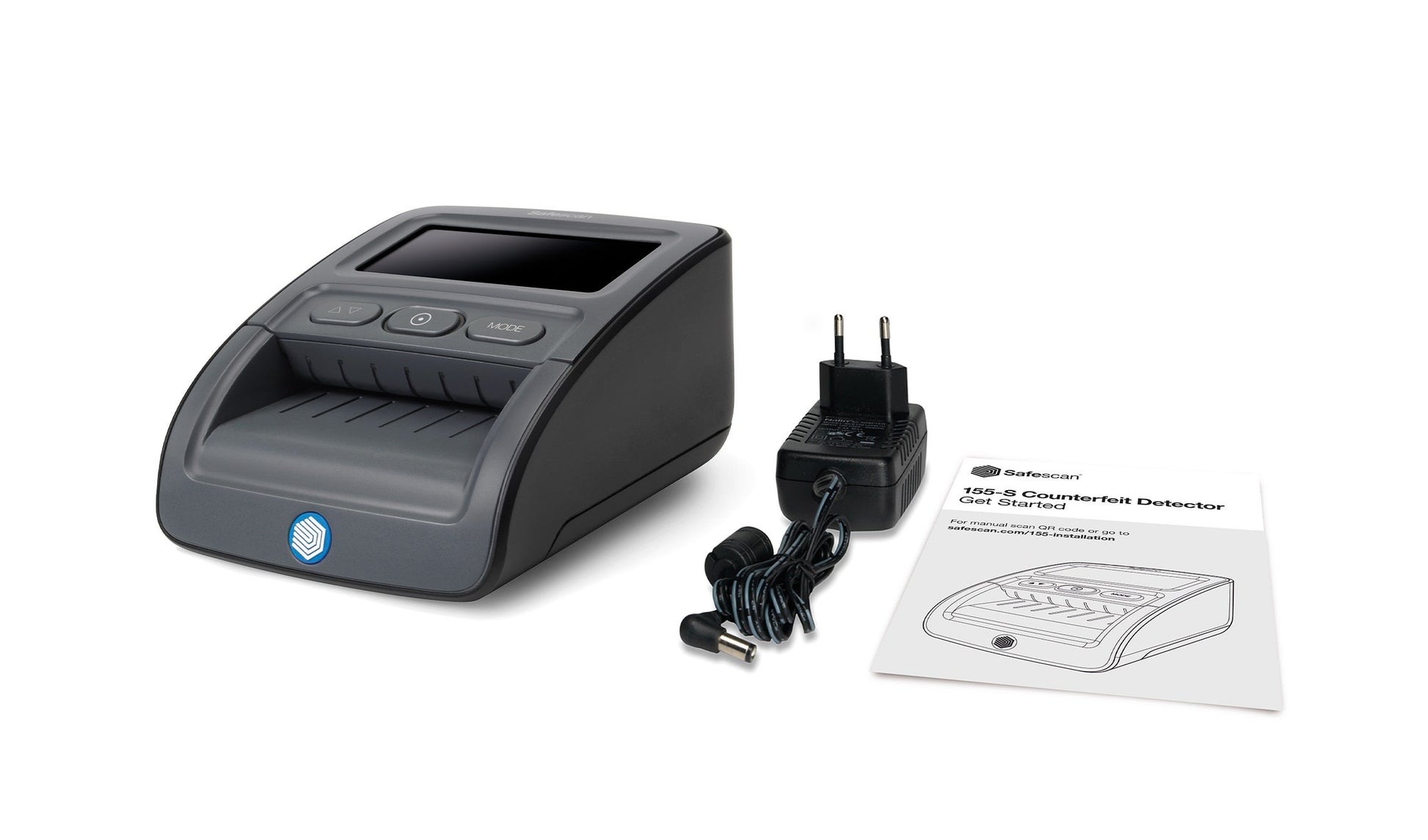 Safescan 155-S – Banknotentester, IR/Magnetisch/Wasserzeichen, 3,8" LCD, Schwarz, für CHF/EUR/GBP u. a.