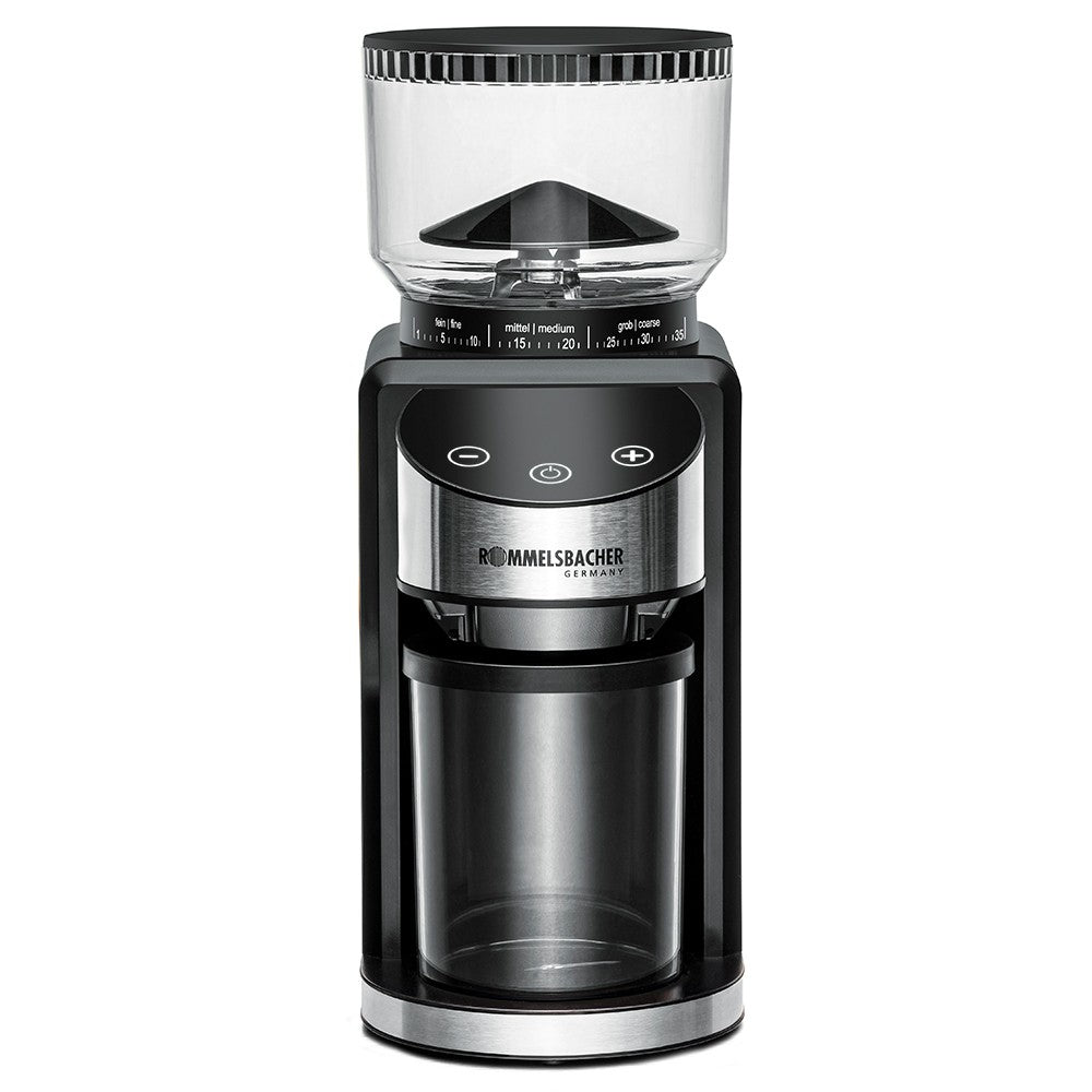 Rommelsbacher Kaffeemühle EKM 400 – 220 g, Kegelmahlwerk, 200 W – Schwarz/Edelstahl