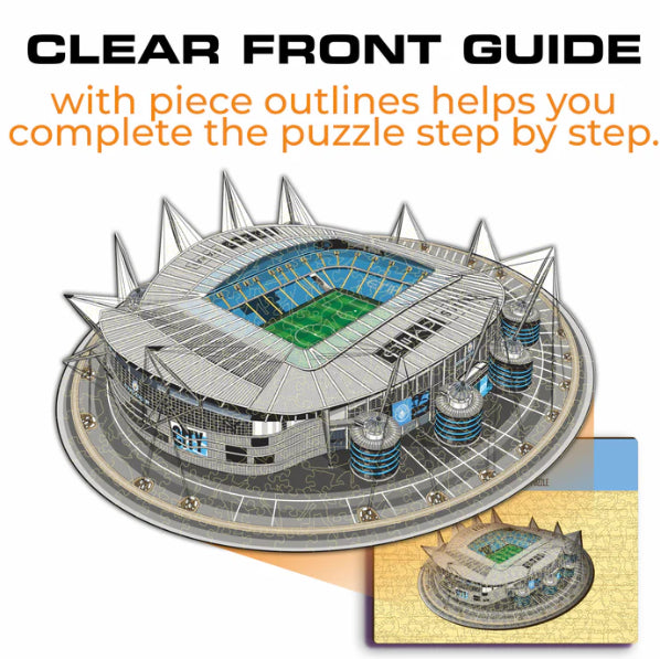 Iconic Puzzles Man City FC – Etihad Stadium – Logikspiel, 1 Spieler, ab 10 Jahren