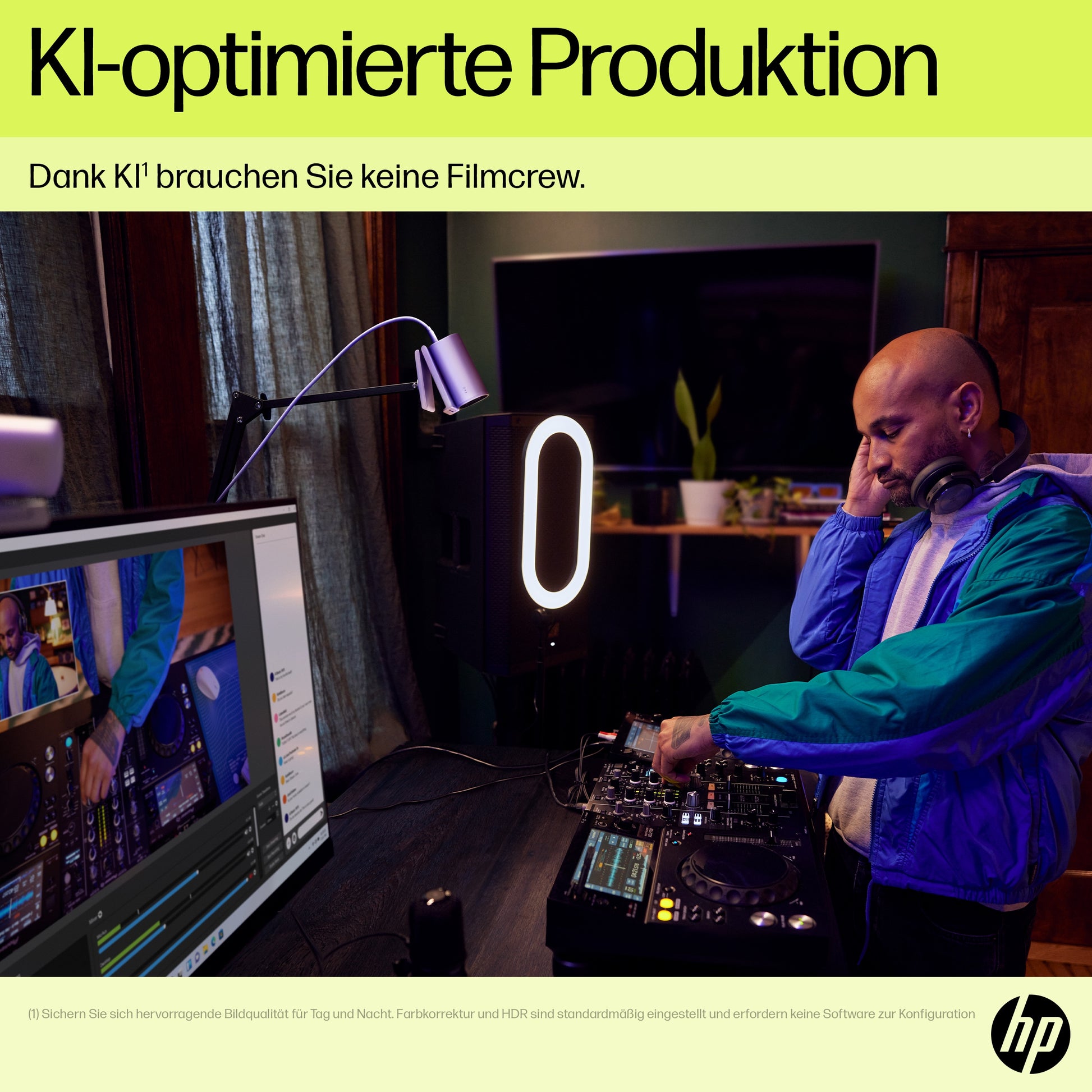 HP 960 Webcam – 4K Ultra HD, 30 fps, Autofokus, USB-A – Silber
