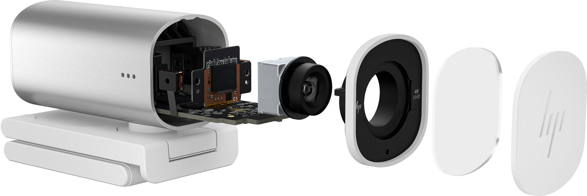 HP 960 Webcam – 4K Ultra HD, 30 fps, Autofokus, USB-A – Silber