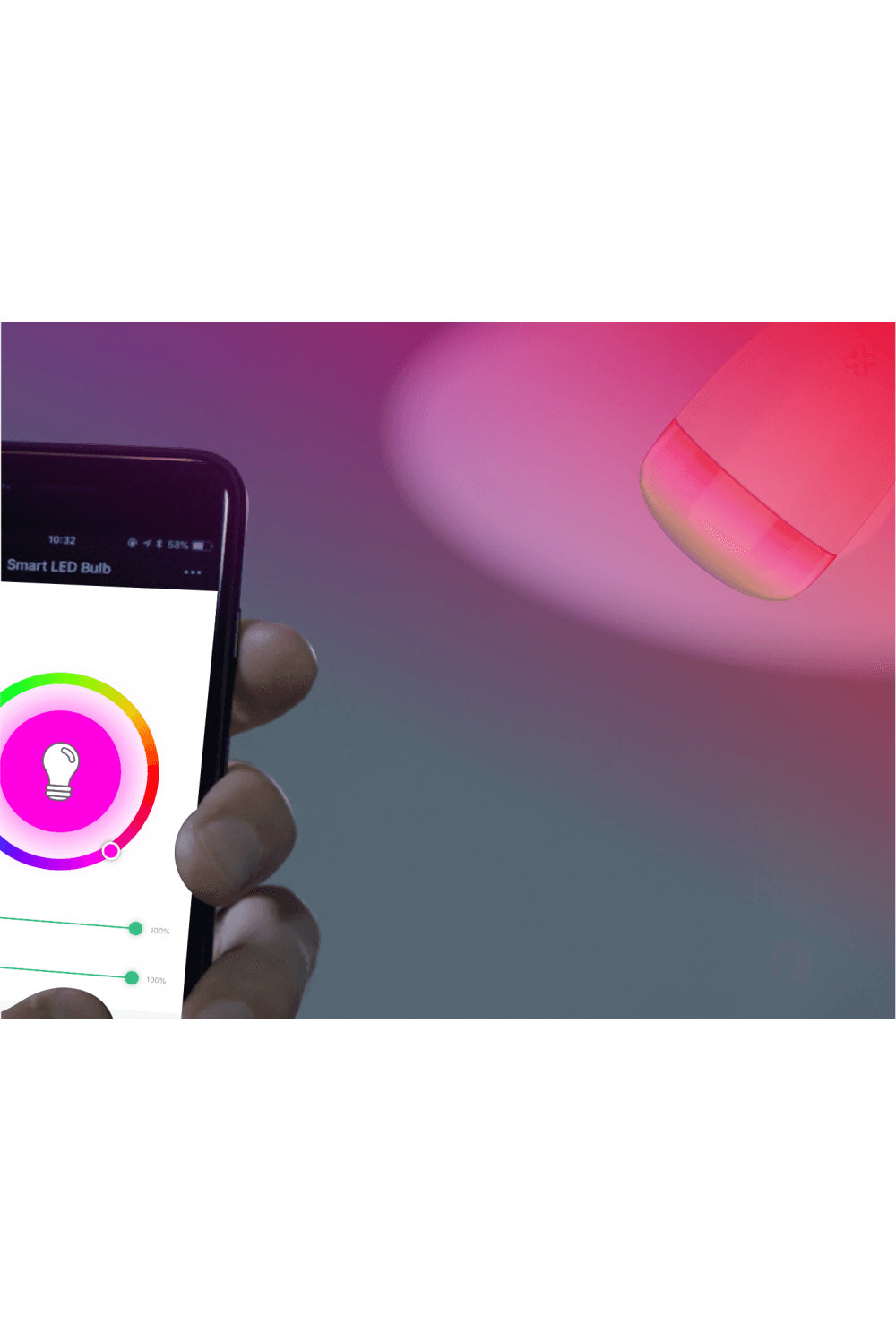 WOOX Smart-Leuchtmittel E27 – RGB+CCT 2700–6500 K, 500 lm, 6 W, WLAN – für Amazon Alexa – 1 Stk. – Weiss