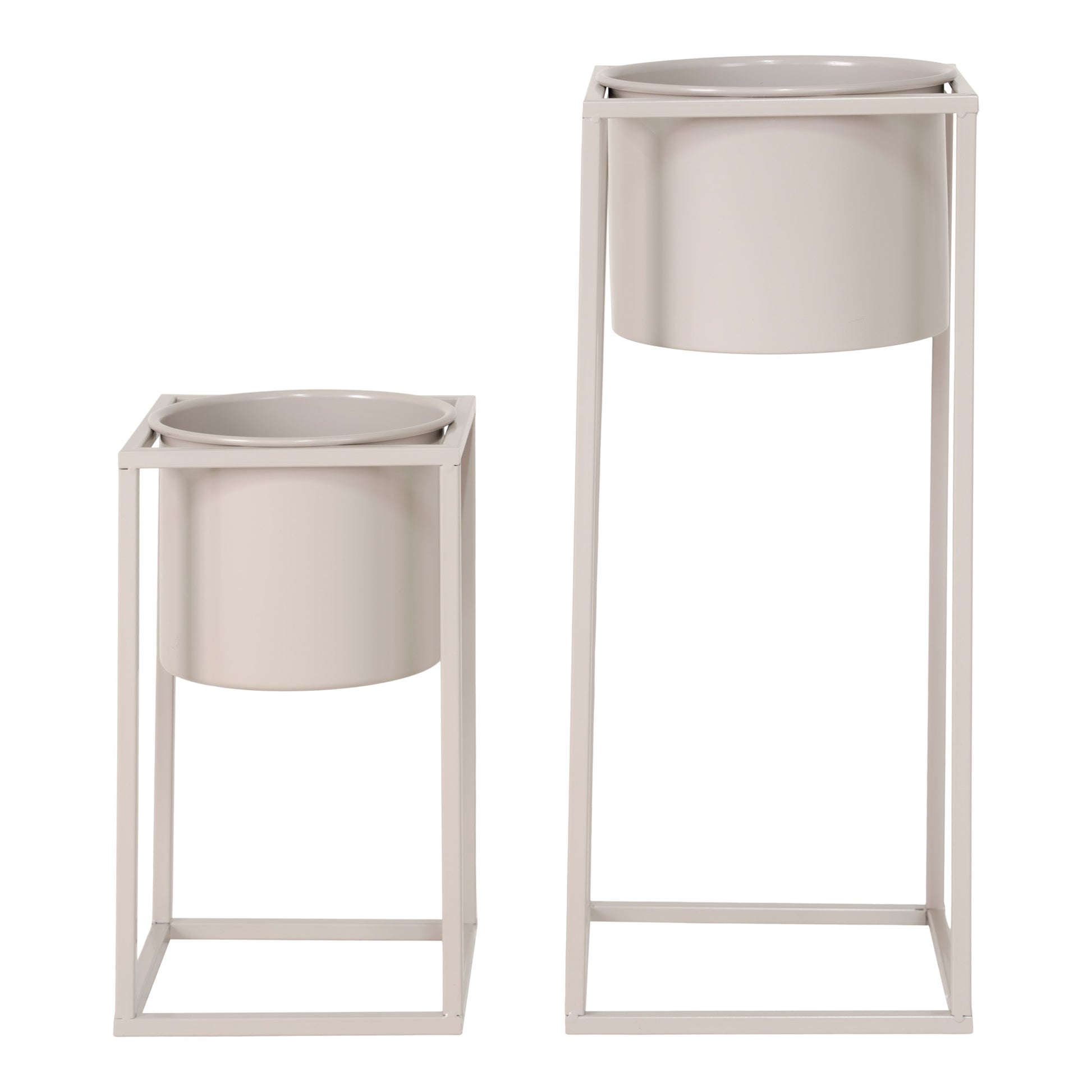 House Nordic Blumentopf Marla, Stahl, Beige, Ø 19,5 × 31 cm, 2er-Set