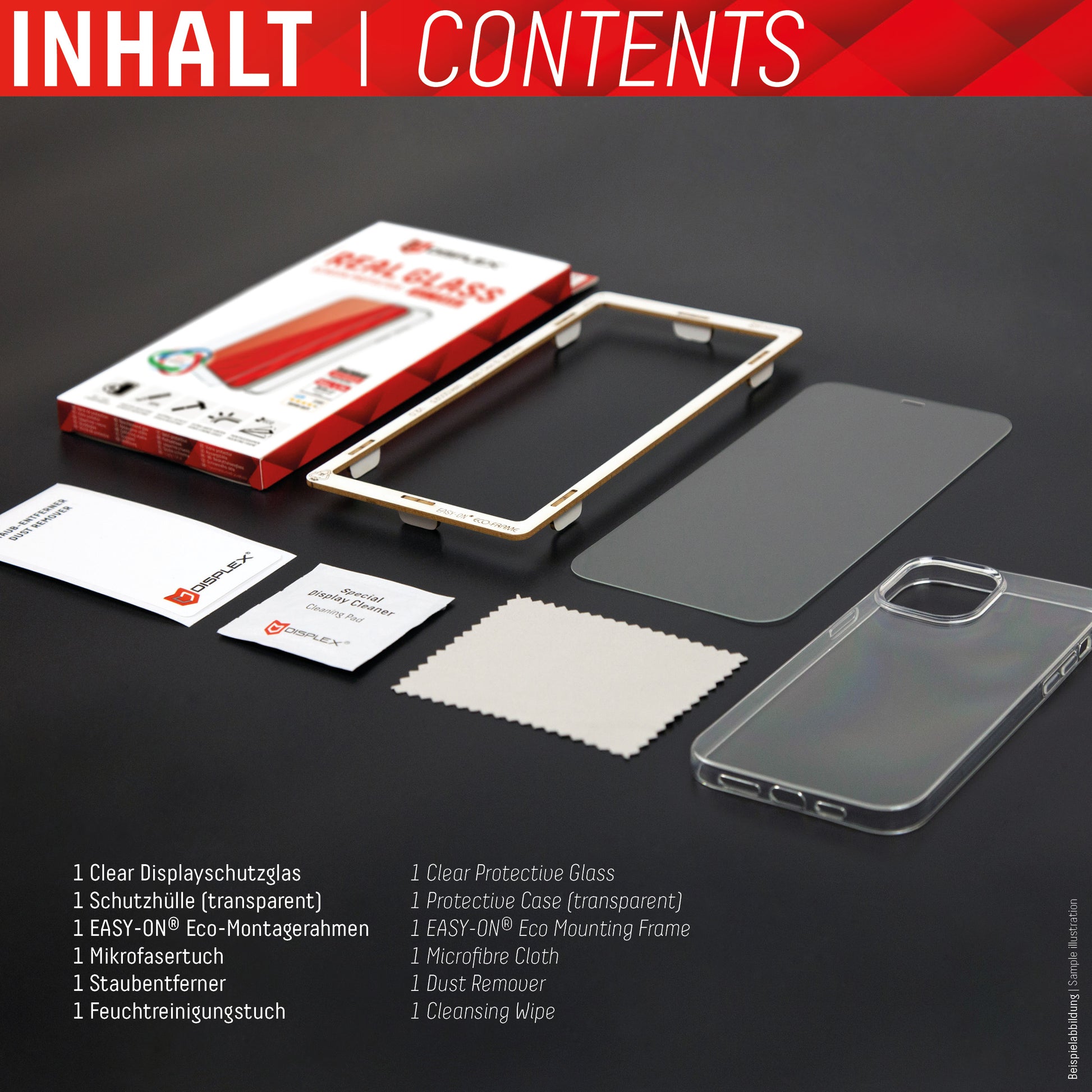 Displex Displayschutz (Panzerglas), 10H – für iPhone 14 Pro Max – mit Applikator