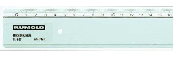 Rumold Wandtafel-Lineal 40 cm – Aluminium, rutschfest, mit Tuschefacette, Aufhängeloch