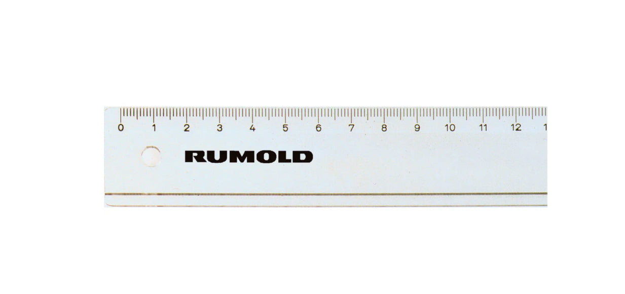 Rumold Lineal – Kunststoff – 32,5 cm – Tuschekante, Facette – Transparent – 10er-Pack