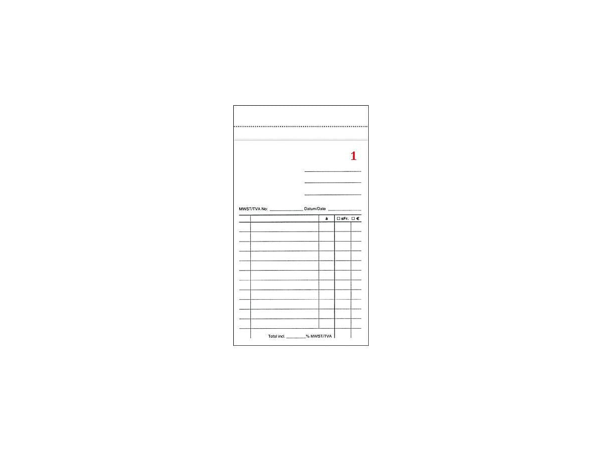 Buroline Kassablock – 102 × 170 mm – 100 Blatt, nummeriert