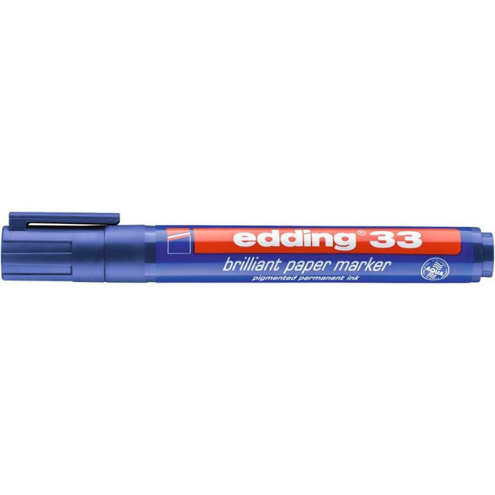 Edding Non-Permanent-Marker Brillant Paper Marker 33 – Keilspitze 1-5 mm – Blau – Nachfüllbar