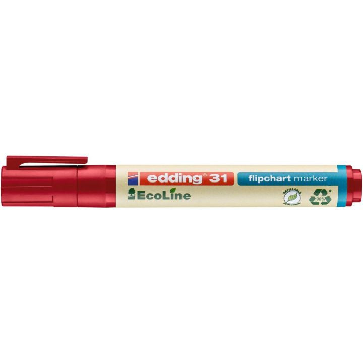 Edding Flipchart-Marker 31 EcoLine – Rundspitze 1,5-3 mm – Rot – Nachfüllbar