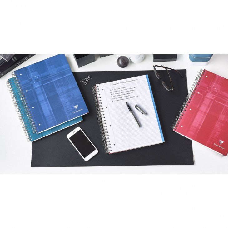 Clairefontaine Collegeblock, Spiralbindung, 120 Blatt, 4-fach gelocht, perforiert, 90 g/m² – sortiert