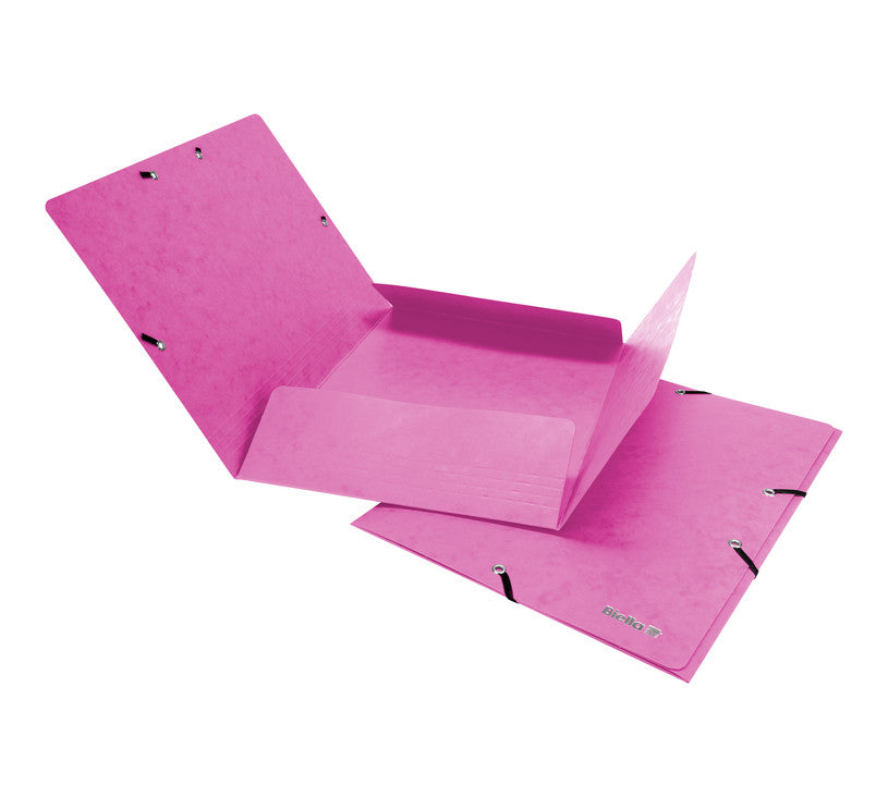 Biella Sammelmappe für A4, Karton, rosa, mit Gummizug