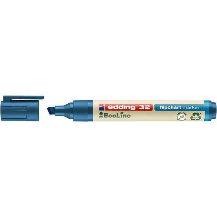 Edding Flipchart-Marker 32 EcoLine – Keilspitze 1,5-5 mm – Blau – Nachfüllbar