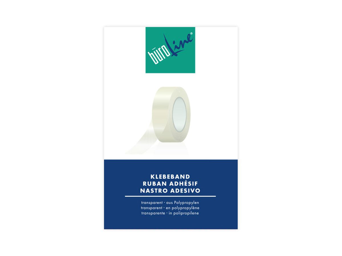 Buroline Büroline Klebefilm klar – 12 mm × 33 m, transparent, PP, wiederablösbar, 12 Stück