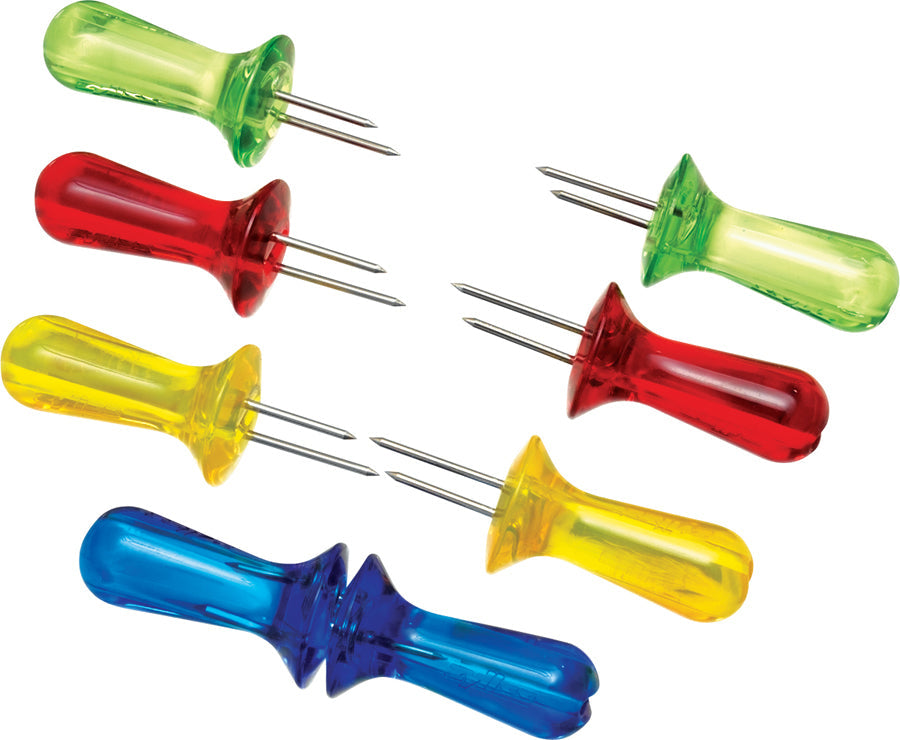 Zyliss Maiskolbenhalter 8 Stk., Edelstahl/ABS, 11,5 × 3 × 21,5 cm, Mehrfarbig