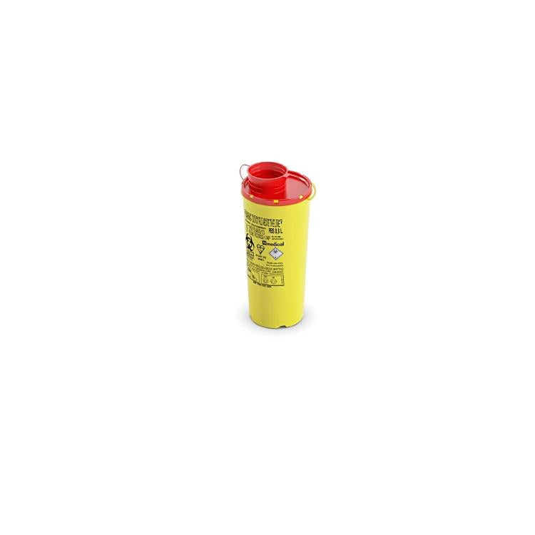 Abfalleinsatz PBS – 0,8 l – Kunststoff, rund – gelb/rot – mit Deckel