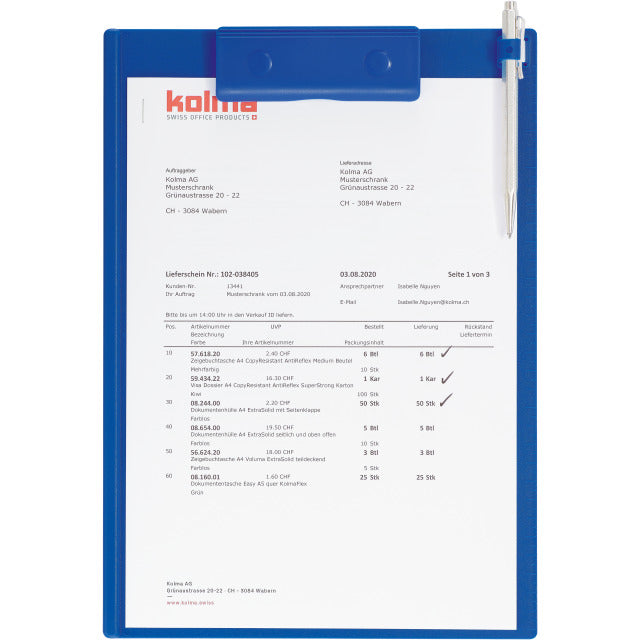 Kolma 06.004.35 Klemmbrett A4 – blau