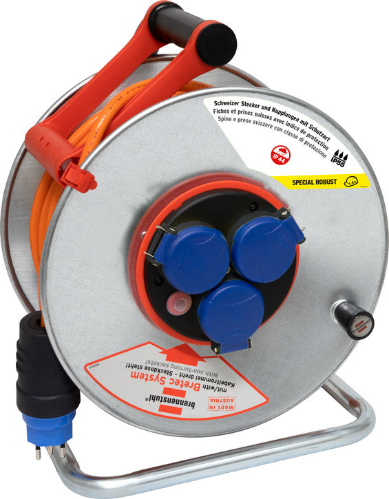 Brennenstuhl Garant SK Bretec 290 Kabelrolle, 33 m, 3×T13, IP55 – orange