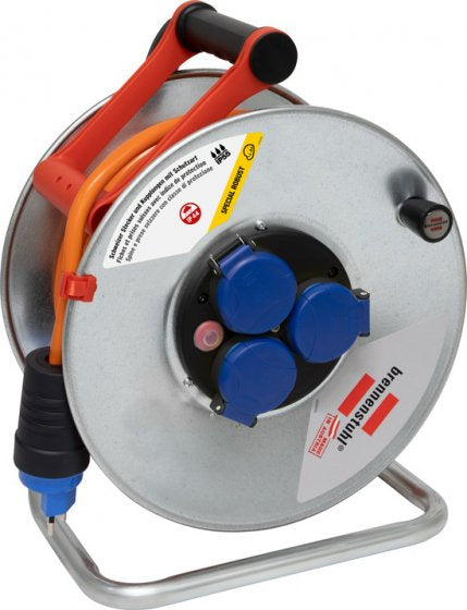 Brennenstuhl Kabelrolle – 3× T13, 25 m, IP55, Aussen, Orange