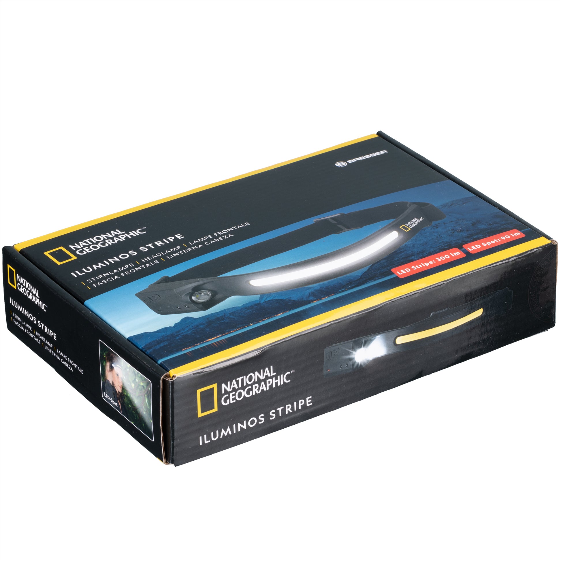 National Geographic Iluminos Stripe Stirnlampe – 300 lm – Schwarz
