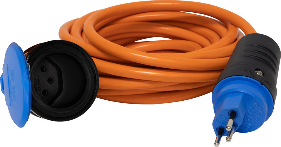 Brennenstuhl Netzkabel, T13 auf T13, IP55, 230 V, 10 m, Orange, 1161452831
