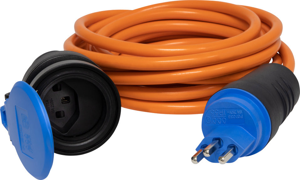 Brennenstuhl Netzkabel, T23 auf T23, montiert, aussengeeignet, 230 V, 16 A, 5 m, Orange