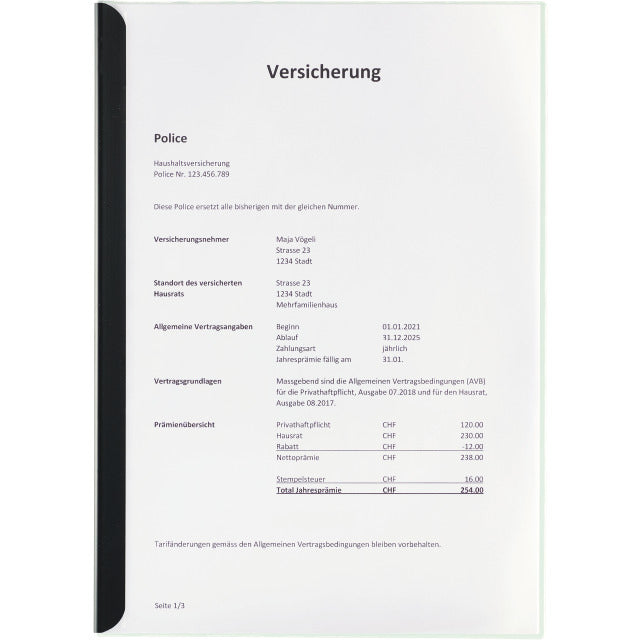 Kolma Ersatzsichttaschen – A4, transparent, 100 Stk., 140 µm