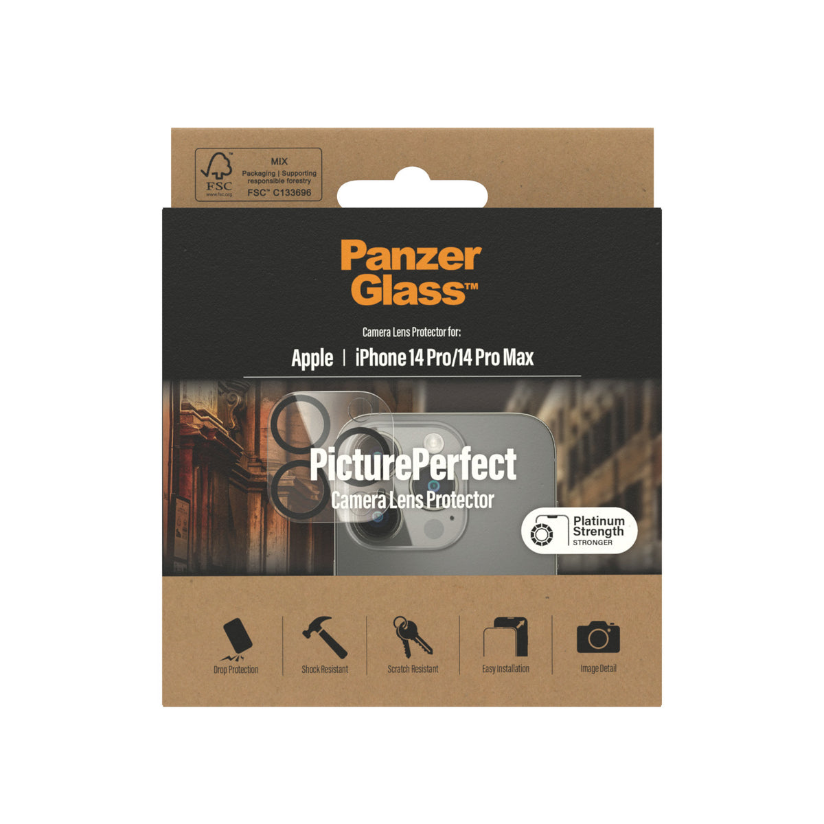 PanzerGlass PicturePerfect – Kameraschutz – für iPhone 14 Pro, iPhone 14 Pro Max – Gehärtetes Glas