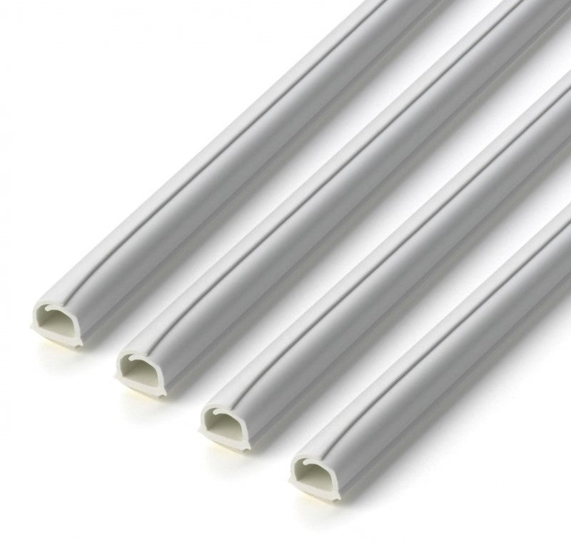 Cablefix Wandkanal – 1 m – Kunststoff – Weiss, selbstklebend, 4 Stk., für Kabel Ø 7 mm