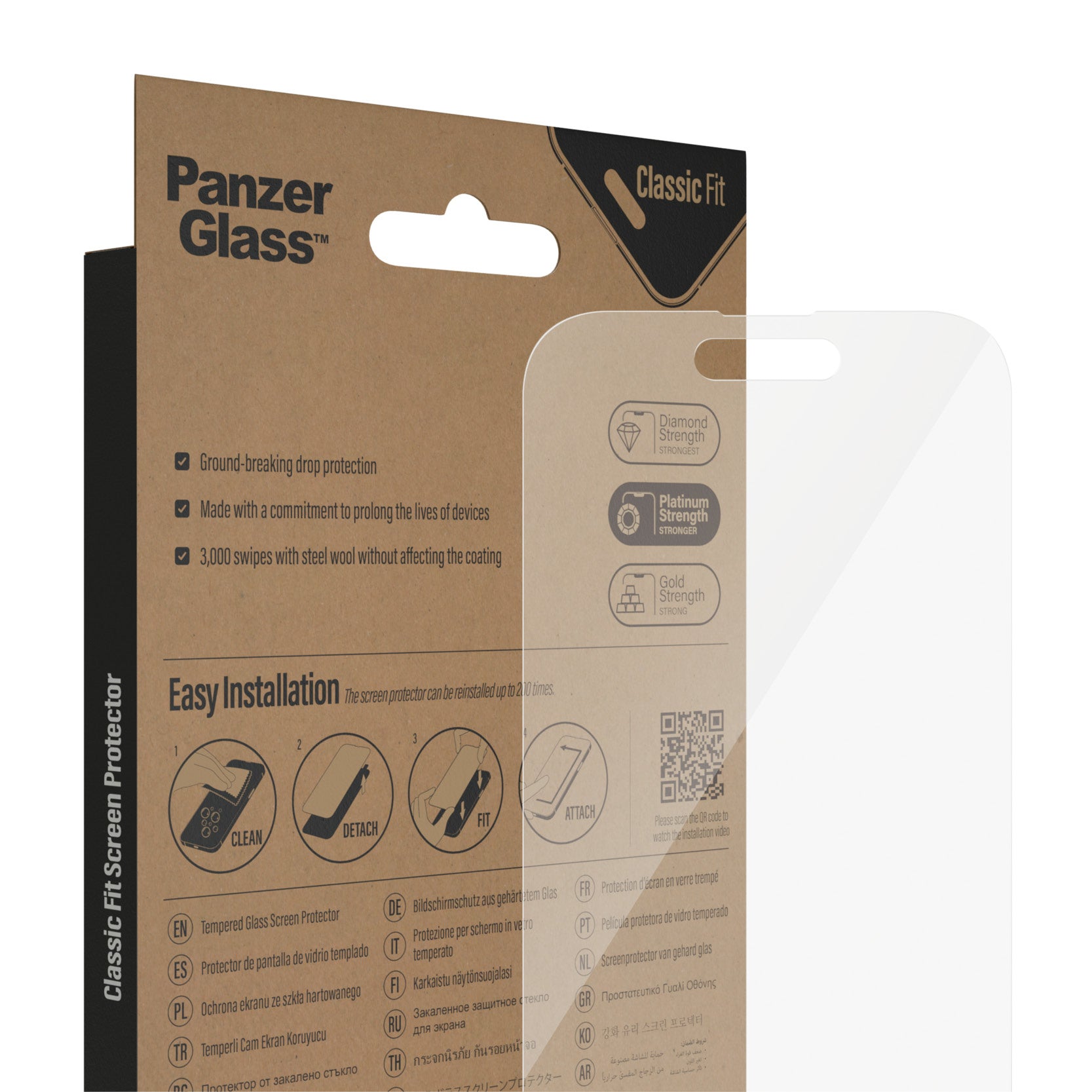PanzerGlass Displayschutz (Panzerglas), Case Friendly – für iPhone 14 Pro