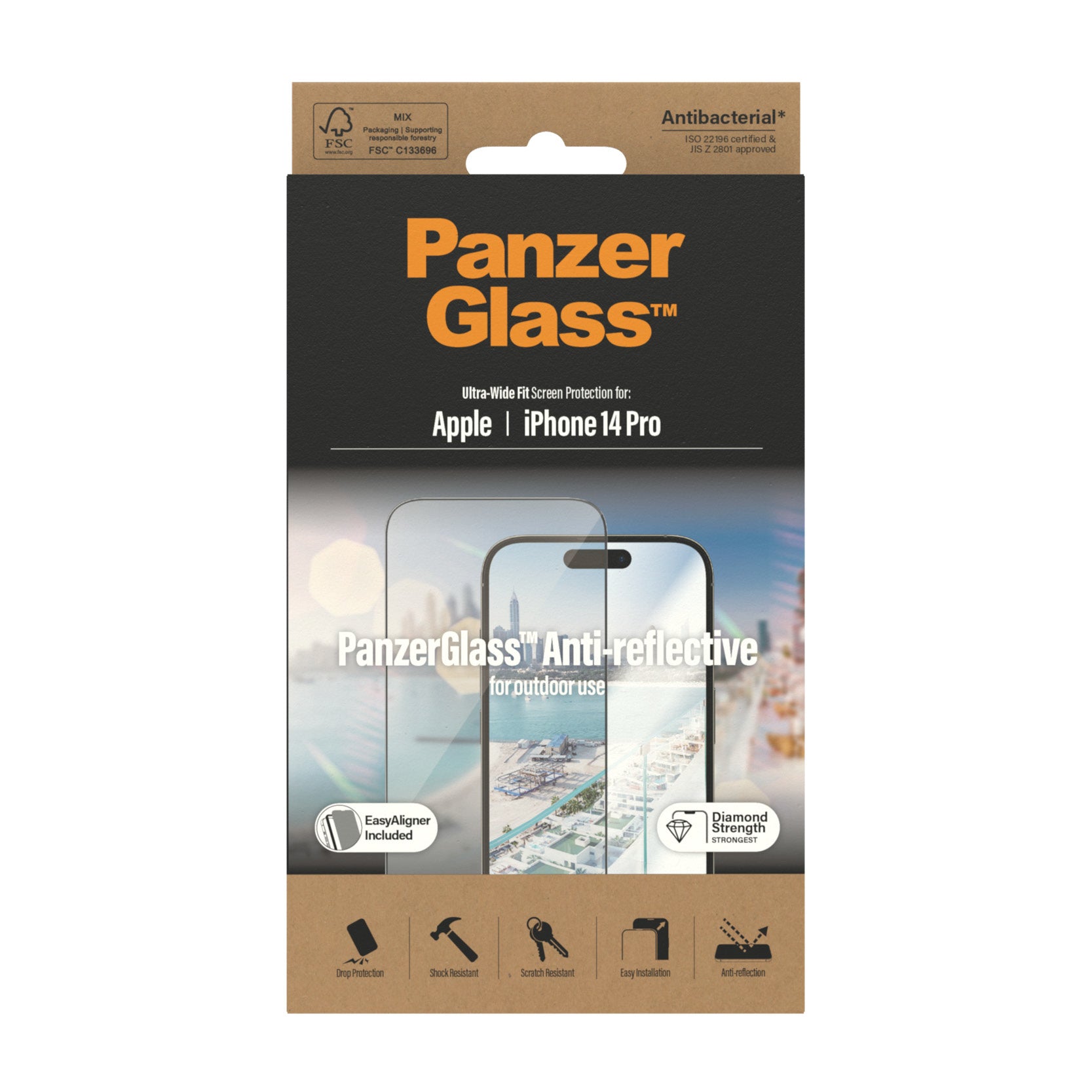 PanzerGlass Displayschutzglas – für Apple iPhone 14 Pro – Hartglas, Transparent