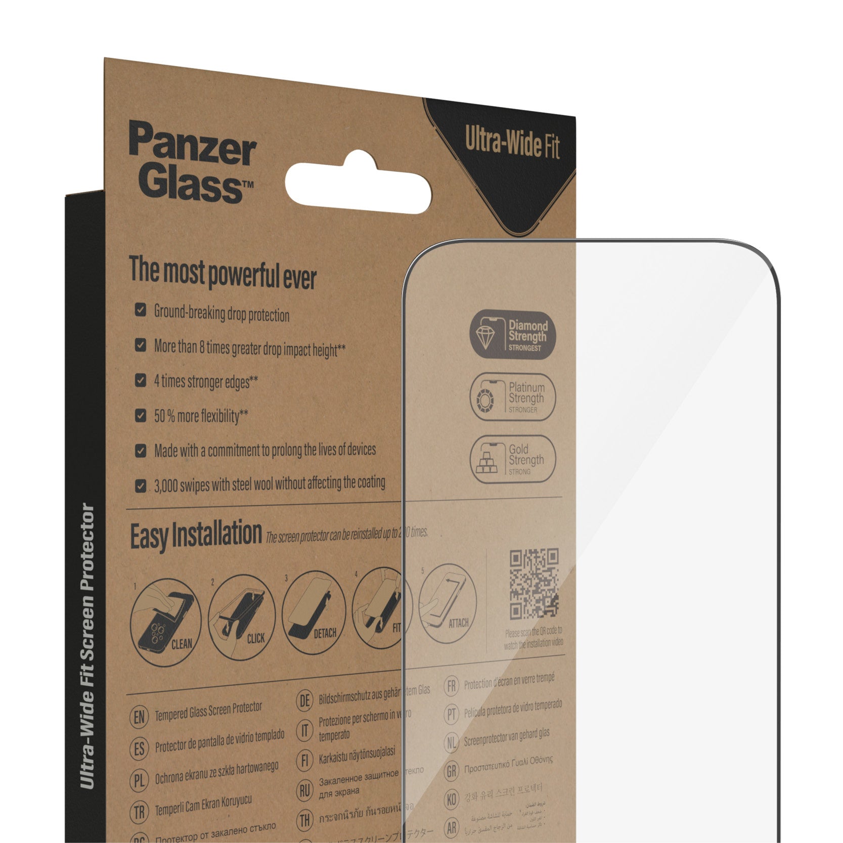 PanzerGlass Displayschutzglas – für Apple iPhone 14 Pro, kratzresistent, anti-Fingerprint, Hartglas