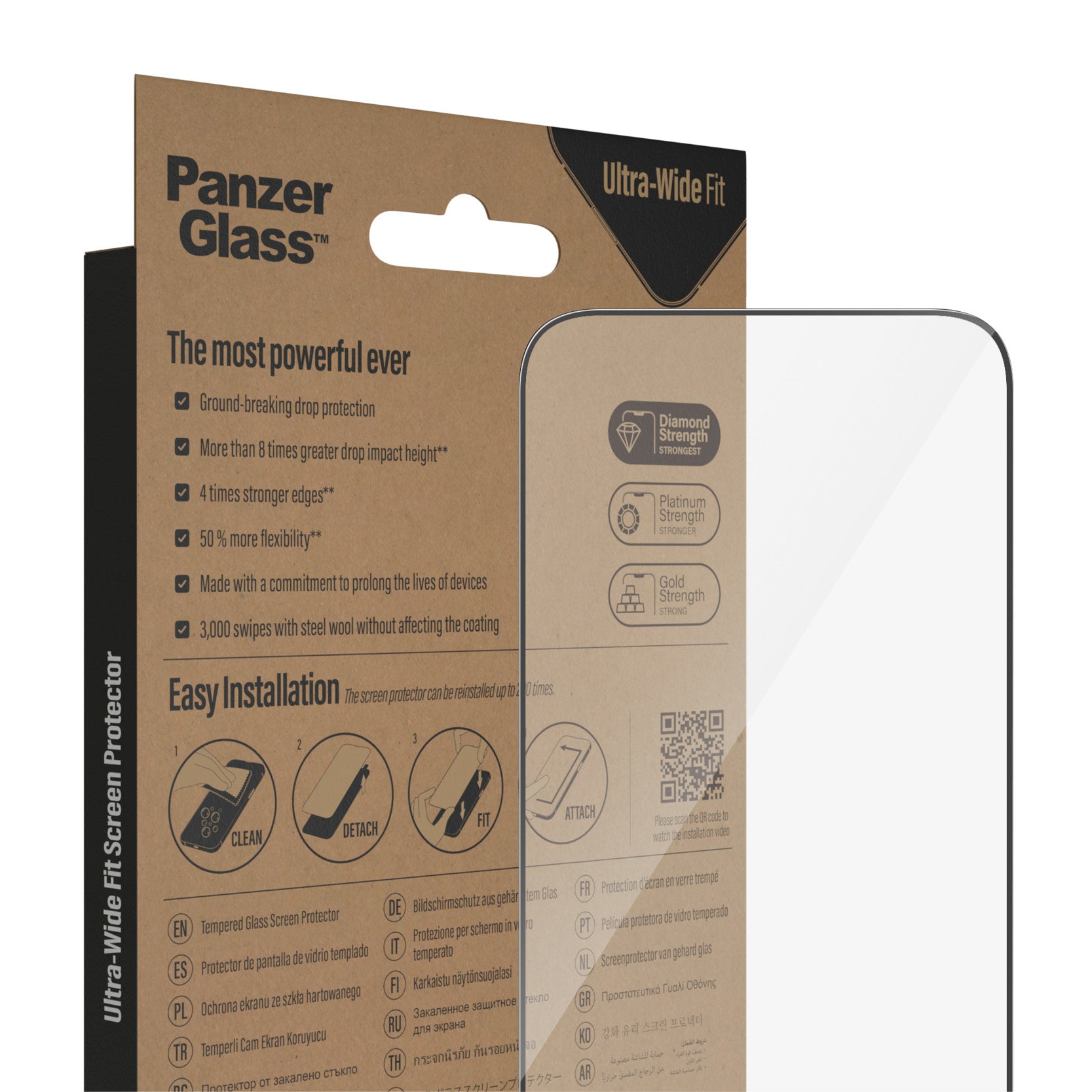 PanzerGlass Displayschutz (Panzerglas), Ultra‑Wide Fit – für iPhone 14 Pro Max