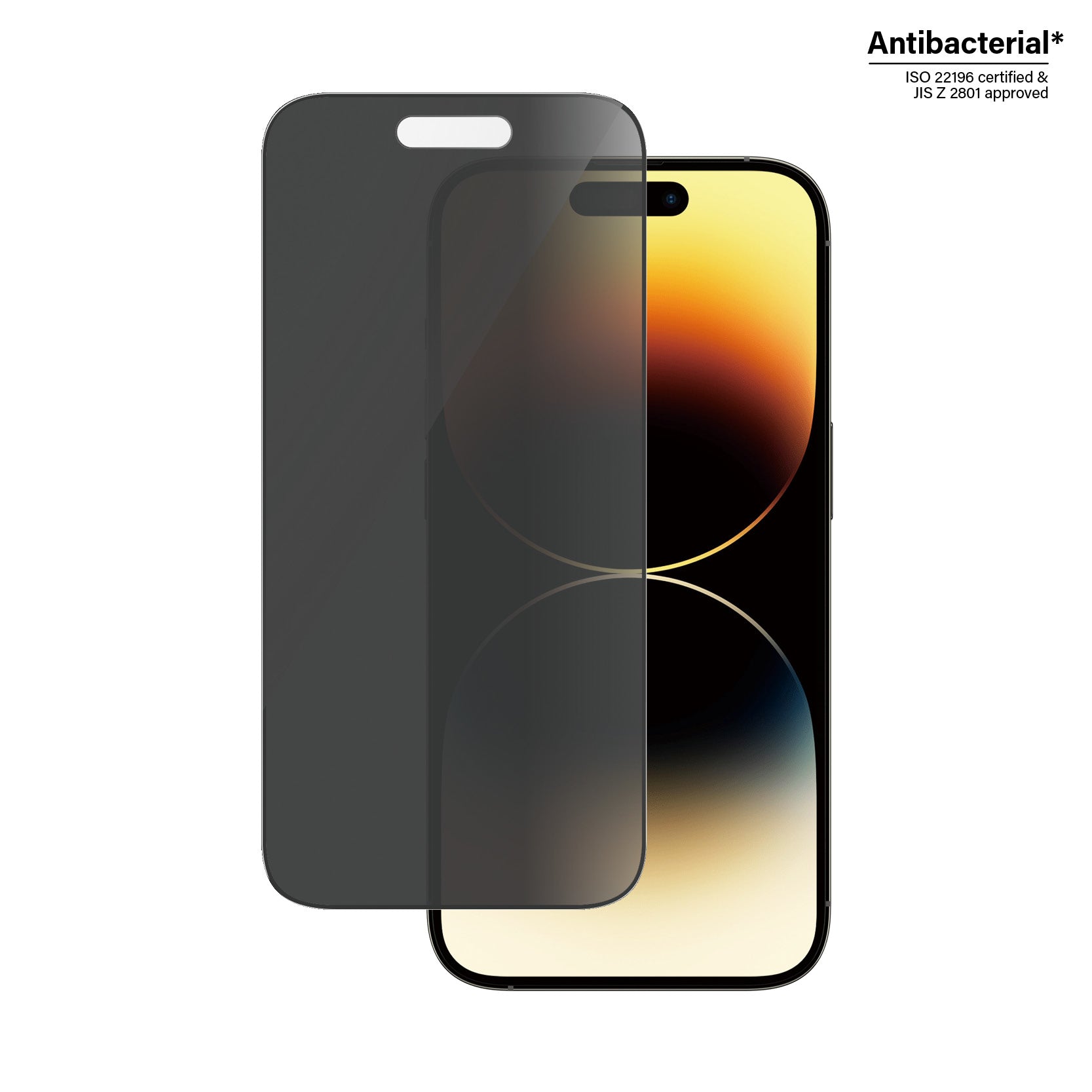 PanzerGlass Privacy-Filter (Panzerglas), Ultra-Wide Fit – für iPhone 14 Pro – mit Applikator