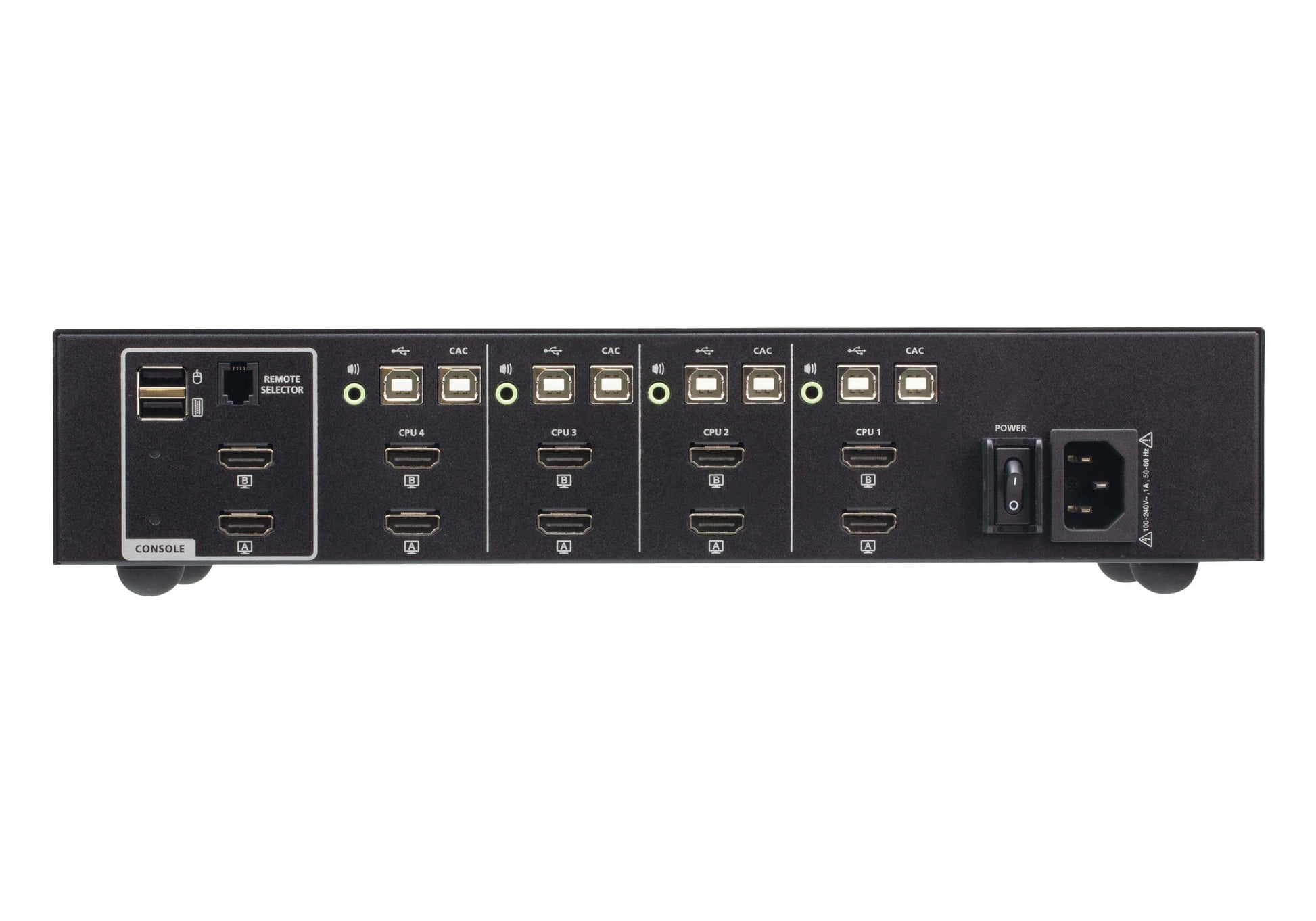 ATEN 4-Port HDMI Secure KVM-Switch – 3840 × 2160, USB 2.0-Hub, Audio, PSD PP v4.0