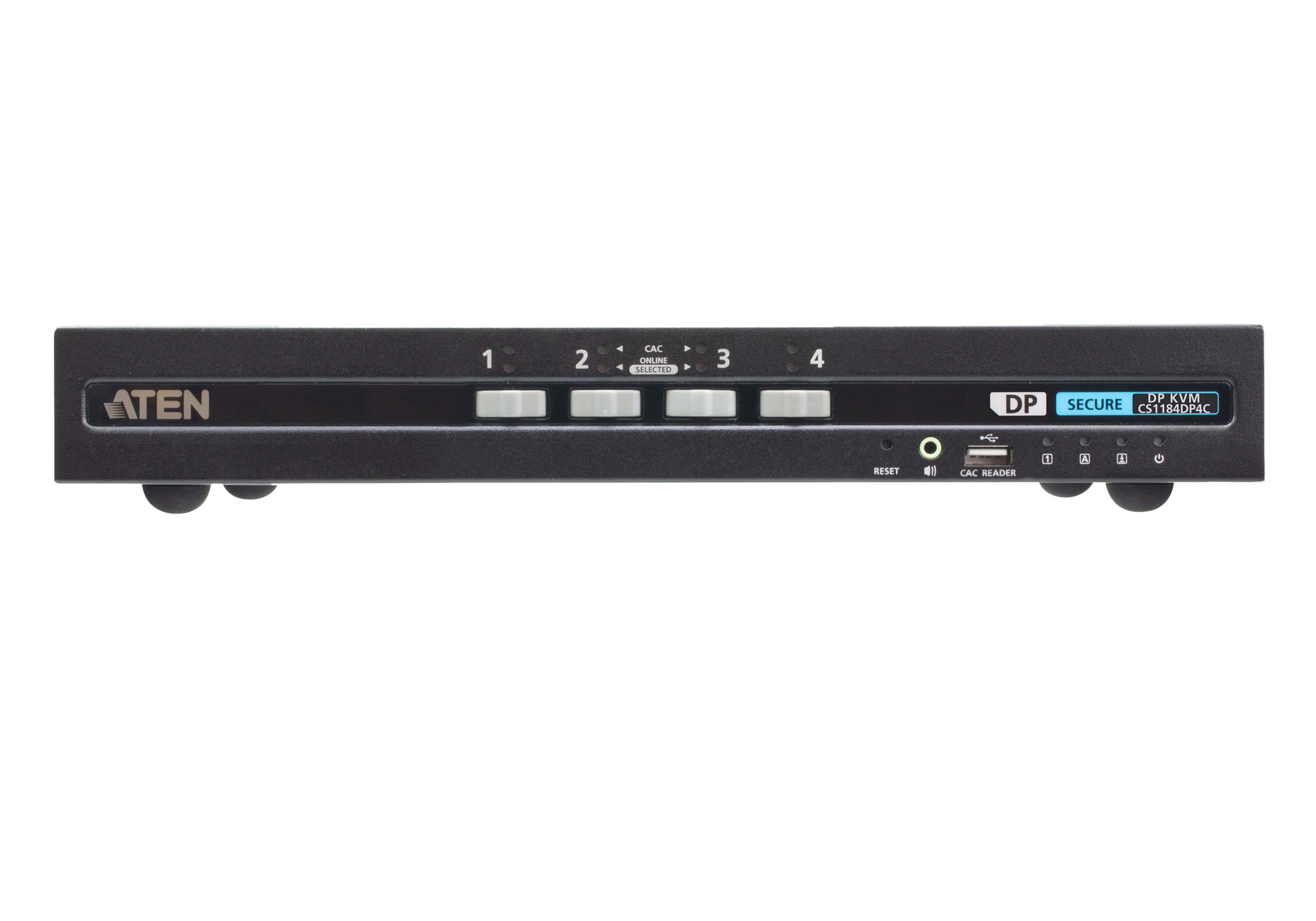 ATEN CS1184DP4C – 4-Port DP Secure KVM-Switch – 4K/60 Hz, USB 2.0-Hub, Audio, NIAP/PP v4.0