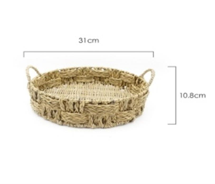 Dameco Aufbewahrungskorb 8,3 l – Seegras – Braun – Ø 310 × 110 mm