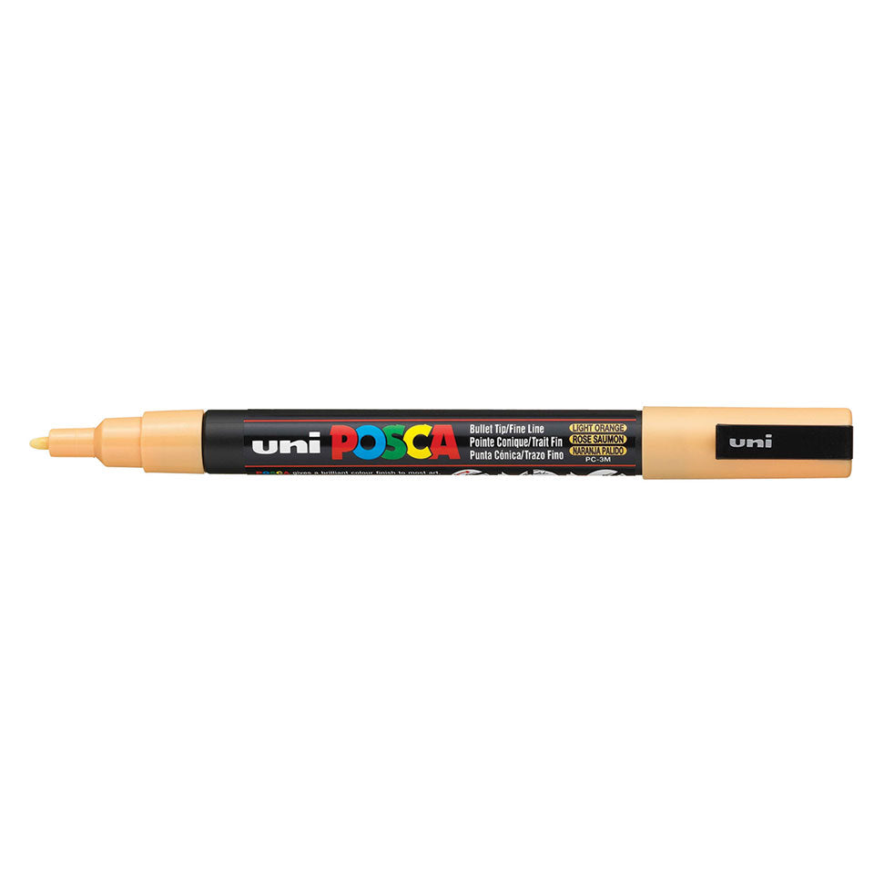 Uni-Ball POSCA Kreativ-/Pigmentmarker – Rundspitze 0,9–1,3 mm, Hellorange, Deckend, Wasserfest – Für Viele Oberflächen